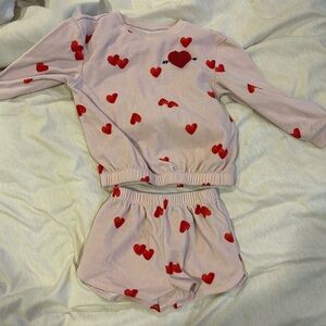 Carter's Pink and Red Heart Pajama Set